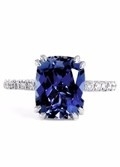 Nhẫn Đính Hôn Sapphire 4ct Đệm Cut Màu Xanh Cho Nữ Selena