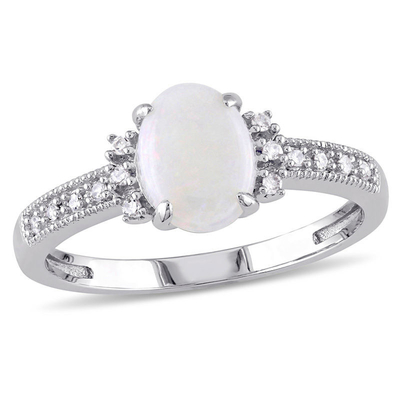 Nhẫn tạo điểm nhấn mặt thắt nút tình yêu Celtic bằng đá opal do phòng thí nghiệm hình bầu dục bằng bạc sterling