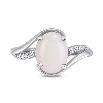 Nhẫn tạo điểm nhấn mặt thắt nút tình yêu Celtic bằng đá opal do phòng thí nghiệm hình bầu dục bằng bạc sterling