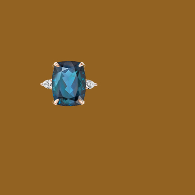 Soiree London Blue Topaz và Trang sức nhẫn đính hôn kim cương được chứng nhận