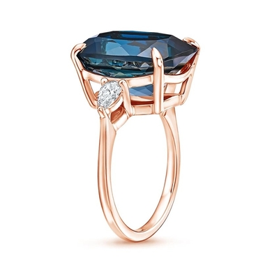 Soiree London Blue Topaz và Trang sức nhẫn đính hôn kim cương được chứng nhận