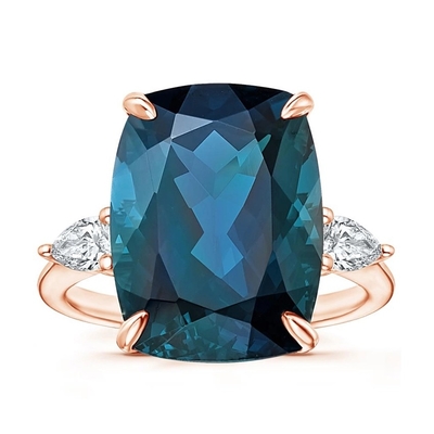 Soiree London Blue Topaz và Trang sức nhẫn đính hôn kim cương được chứng nhận