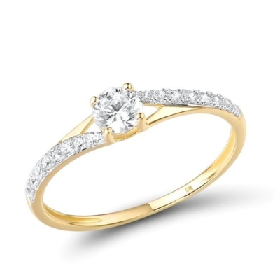 Heart Moissanite Solitaire Đính hôn/Nhẫn nữ Vàng hồng 18K