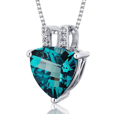 Bán Buôn Trang Sức Bạc 925 Thời Trang CZ Nữ Vòng Cổ Phòng Tạo Ra Alexandrite Mặt Dây Chuyền Đá