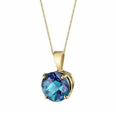 Bán Buôn Trang Sức Bạc 925 Thời Trang CZ Nữ Vòng Cổ Phòng Tạo Ra Alexandrite Mặt Dây Chuyền Đá