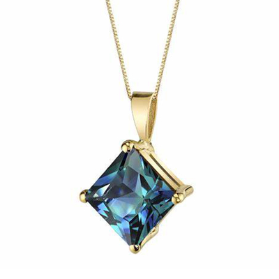 Bán Buôn Trang Sức Bạc 925 Thời Trang CZ Nữ Vòng Cổ Phòng Tạo Ra Alexandrite Mặt Dây Chuyền Đá