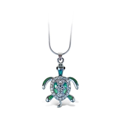 Chất Liệu Bạc Xanh Rùa Biển Mặt Dây Chuyền Trang Sức Nữ Nữ Rùa Động Vật Earings