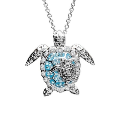 Chất Liệu Bạc Xanh Rùa Biển Mặt Dây Chuyền Trang Sức Nữ Nữ Rùa Động Vật Earings