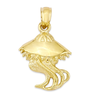Mặt dây chuyền sứa vàng 14k cho vòng cổ, trang sức động vật linh hồn, quà tặng sinh vật biển cho cô ấy với dây chuyền 20 inch