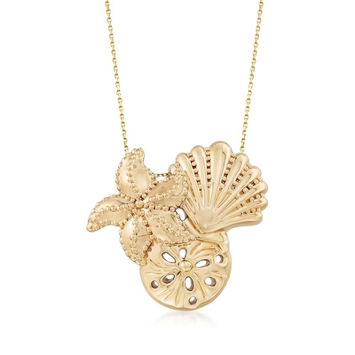 Vòng cổ sao biển thủy tinh Murano màu ngọc lam của Ý với vàng 18kt trên đồng bảng Anh