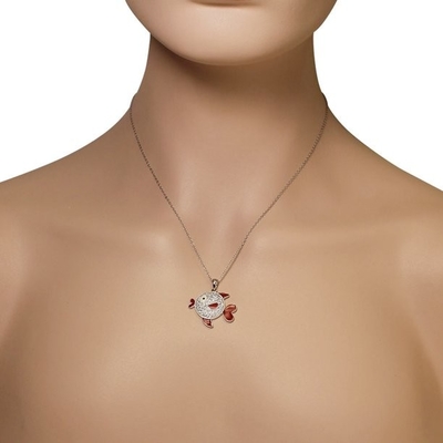 Vòng cổ mặt dây chuyền cá ngựa màu vàng vàng xanh Sapphire, trang sức biển phong cách đại dương