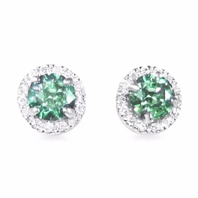 Bông Tai Nữ Bông Tai Mạ Vàng 14K Hình Bầu Dục Cắt Topaz CZ Nữ Đá Quý Tự Nhiên Bông Tai Đinh