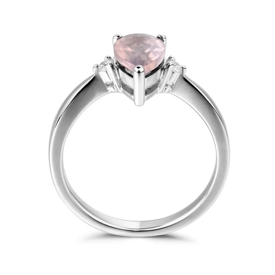 Sterling Silver Green Spinel Ring Hình quả lê thời trang Solitaire Wedding Engagement Ring