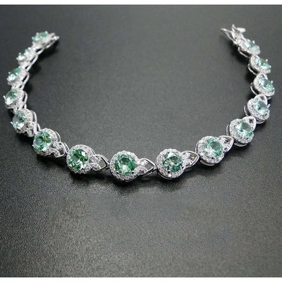 Vòng Tay Nữ Bạc 925 Thanh Lịch Mở Đá Spinel Lắc Tay