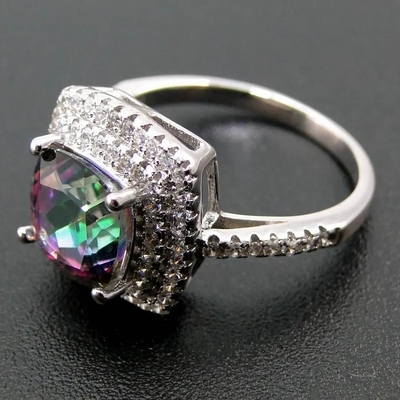 Bộ Trang Sức Bạc 925 Serling Nhẫn Đính Hôn Đá Topaz Huyền Bí