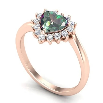 Bán buôn trang sức bạc 925 hình vuông Mystic Topaz Silver Ring