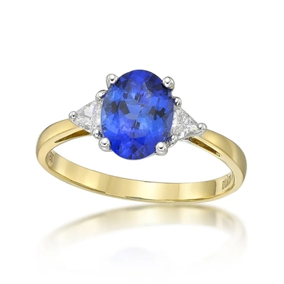 Chất Liệu Bạc 925 Bán Buôn Tanzanite Nhẫn Hình Bầu Dục Cắt Đá Xanh Tanzanite Cưới Nhẫn Đính Hôn