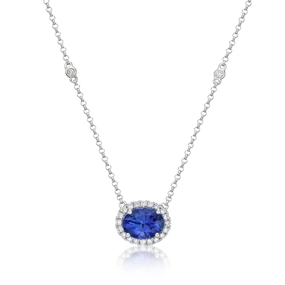 Vòng tay Tanzanite hình bầu dục cắt bằng bạc 925 mạ vàng vàng