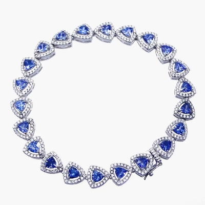 Bán buôn 925 Sterling Silver Rose Gold Plated Oval Cut Mặt dây chuyền Tanzanite
