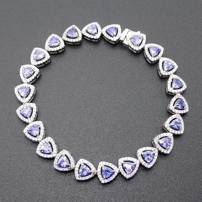 Bán buôn 925 Sterling Silver Rose Gold Plated Oval Cut Mặt dây chuyền Tanzanite