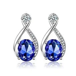 Nhẫn Bạc 925 Mặt Dây Chuyền Bông Tai Hào Quang Hình Bầu Dục Bộ Trang Sức Tanzanite