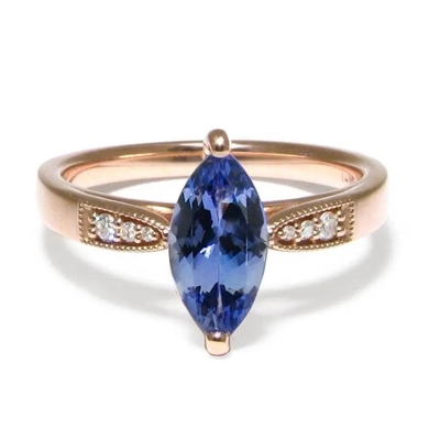 Nhẫn Bạc 925 Mặt Dây Chuyền Bông Tai Hào Quang Hình Bầu Dục Bộ Trang Sức Tanzanite