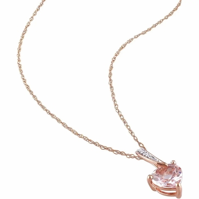 Thiết Kế Mới Hoa Hồng Mạ Vàng Đá Morganite Nữ Tặng Cưới Mặt Dây Chuyền Vòng Cổ