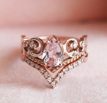 Vintage Biết Ơn S925 Hoa Hồng Vàng Cổ Cz Nhẫn Đính Hôn Hứa Quà Kỷ Niệm