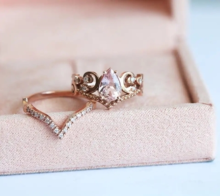 Vintage Biết Ơn S925 Hoa Hồng Vàng Cổ Cz Nhẫn Đính Hôn Hứa Quà Kỷ Niệm