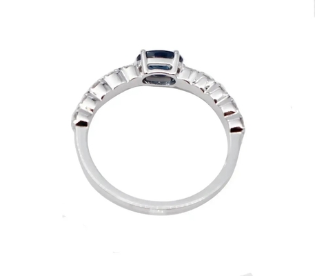Hợp Thời Trang Bạc S925 Trang Sức Thiên Nhiên Sapphire Nhẫn CZ Thiết Kế Đơn Giản Dành Cho Nữ