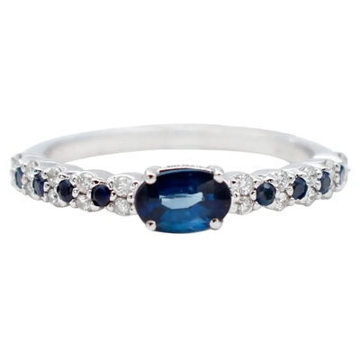 Hợp Thời Trang Bạc S925 Trang Sức Thiên Nhiên Sapphire Nhẫn CZ Thiết Kế Đơn Giản Dành Cho Nữ