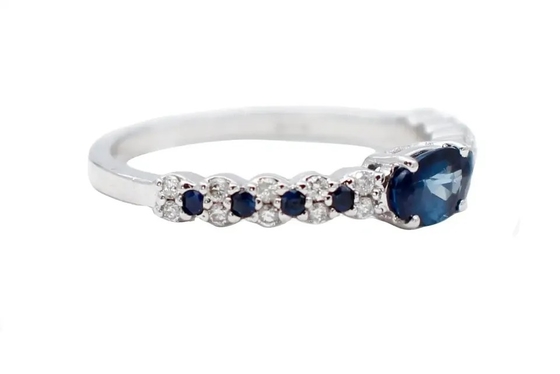Hợp Thời Trang Bạc S925 Trang Sức Thiên Nhiên Sapphire Nhẫn CZ Thiết Kế Đơn Giản Dành Cho Nữ