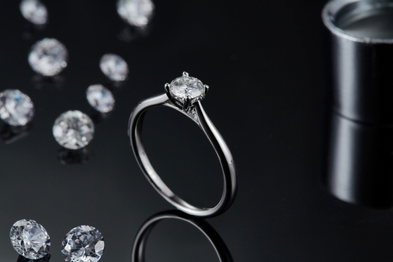 Trang Sức Bạc 925 Kim Cương Moissanite Nhẫn Đính Hôn LỜI HỨA Cho Nữ, Nhẫn Nữ