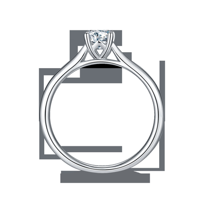 Trang Sức Bạc 925 Kim Cương Moissanite Nhẫn Đính Hôn LỜI HỨA Cho Nữ, Nhẫn Nữ