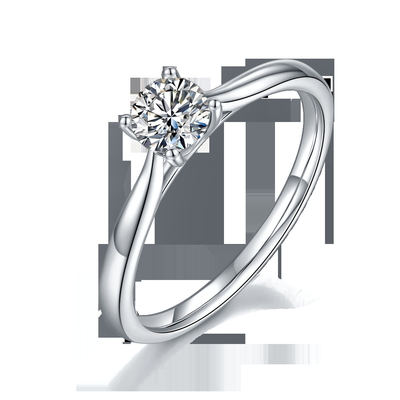 Trang Sức Bạc 925 Kim Cương Moissanite Nhẫn Đính Hôn LỜI HỨA Cho Nữ, Nhẫn Nữ