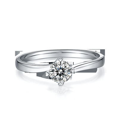 Trang sức vàng 9K Thiết kế tối giản Nhẫn bạc Moissanite 925