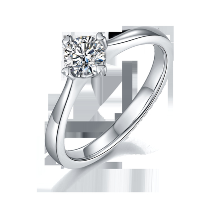 9K với trang sức Moissanite khảm bạc Nhẫn nữ tối giản