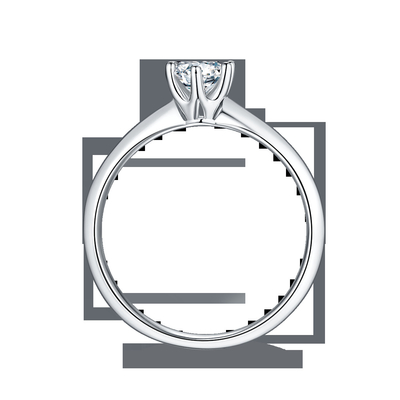9K với Nhẫn bạc cắt Trang sức cưới tối giản kim cương Moissanite trắng