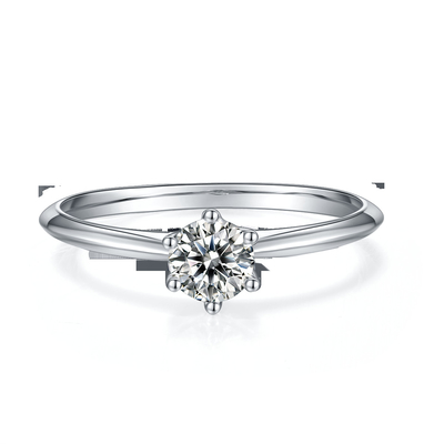9K với Nhẫn bạc cắt Trang sức cưới tối giản kim cương Moissanite trắng