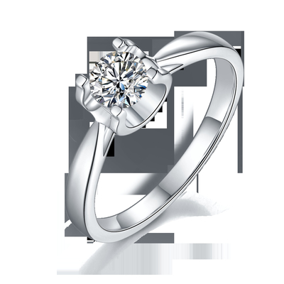 9K với nhẫn bạc Trang sức cưới tối giản kim cương Moissanite hình vuông