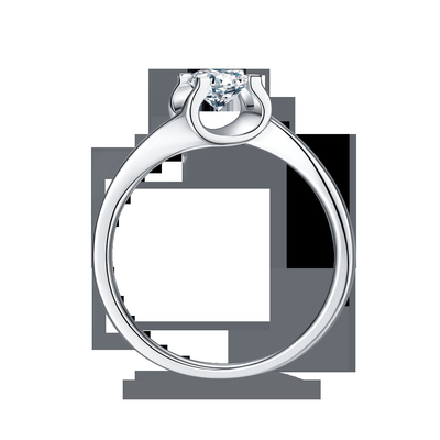 9K với nhẫn bạc Trang sức cưới tối giản kim cương Moissanite trắng hình thang