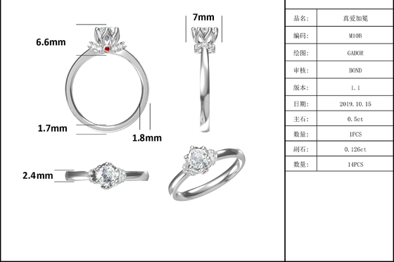 Phong Cách Hoa Độc Đáo Mạ Vàng Trắng Nhẫn Tùy Chỉnh Moissanite Nhẫn Đính Hôn Nữ Trang Sức
