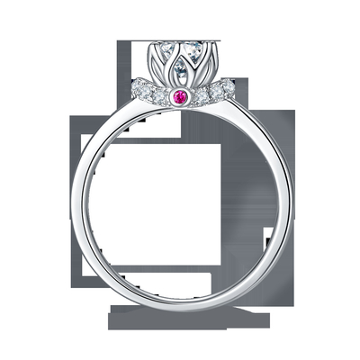 Phong Cách Hoa Độc Đáo Mạ Vàng Trắng Nhẫn Tùy Chỉnh Moissanite Nhẫn Đính Hôn Nữ Trang Sức