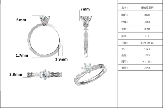 Trang sức kim cương trắng Moissanite Sytle và Sapphire Platineve độc ​​đáo Nhẫn nữ