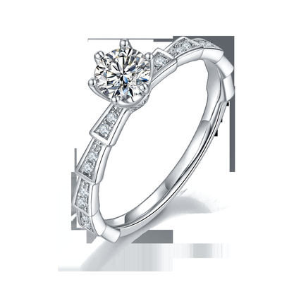 Trang sức kim cương trắng Moissanite Sytle và Sapphire Platineve độc ​​đáo Nhẫn nữ