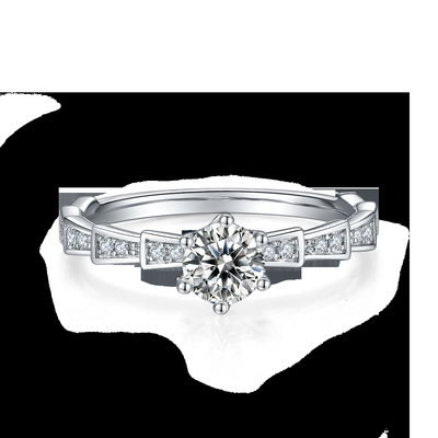 Trang sức kim cương trắng Moissanite Sytle và Sapphire Platineve độc ​​đáo Nhẫn nữ