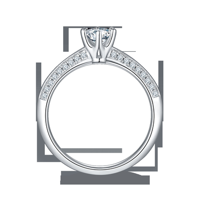 Trang sức kim cương trắng Moissanite và Sapphire Platineve Nhẫn nữ đính hôn