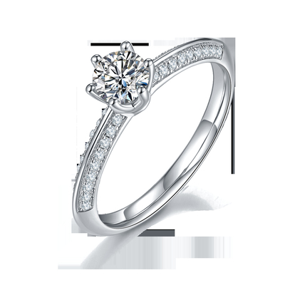 Trang sức kim cương trắng Moissanite và Sapphire Platineve Nhẫn nữ đính hôn