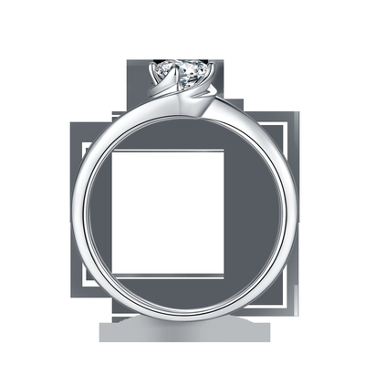 Vàng Trắng 14 Karat Phòng Trồng Moissanite Vintage Lấy Cảm Hứng Từ Moissanite Đính Kim Cương Nhẫn