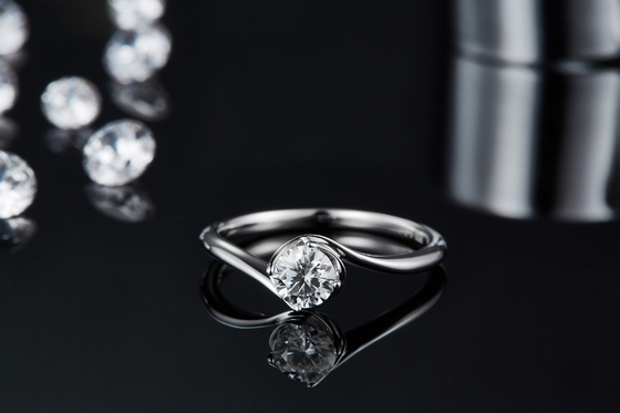 Vàng Trắng 14 Karat Phòng Trồng Moissanite Vintage Lấy Cảm Hứng Từ Moissanite Đính Kim Cương Nhẫn